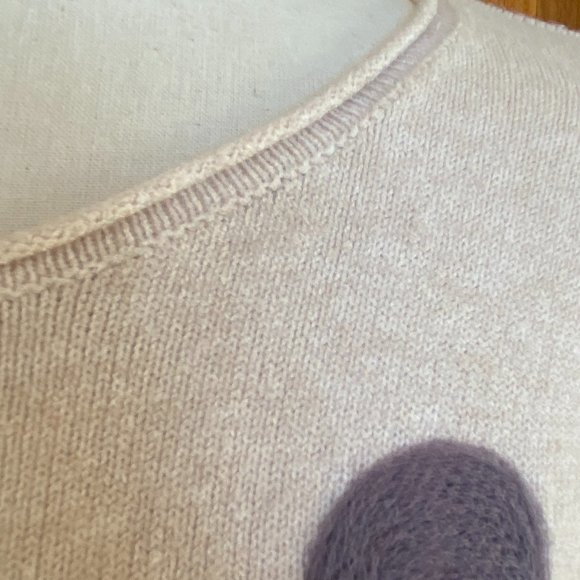 Parkhurst Embroidered Polka Dot Artsy Knit Sweater Button Back Art Deco Fall -M - Picture 6 of 13